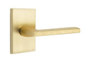 Modern Brass Privacy Lever Set with Rectangular Rosette F98217