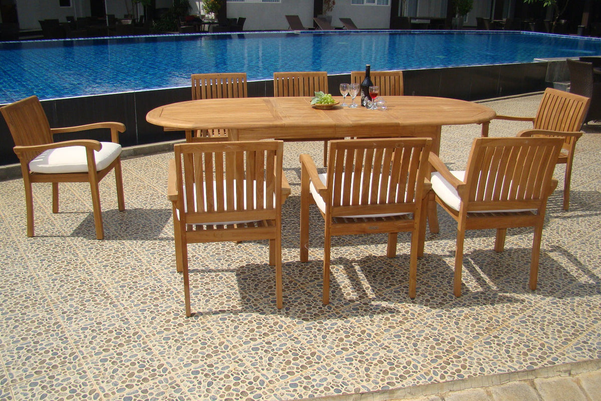 8 Seater 9 Pc Teak Dining Set W1725