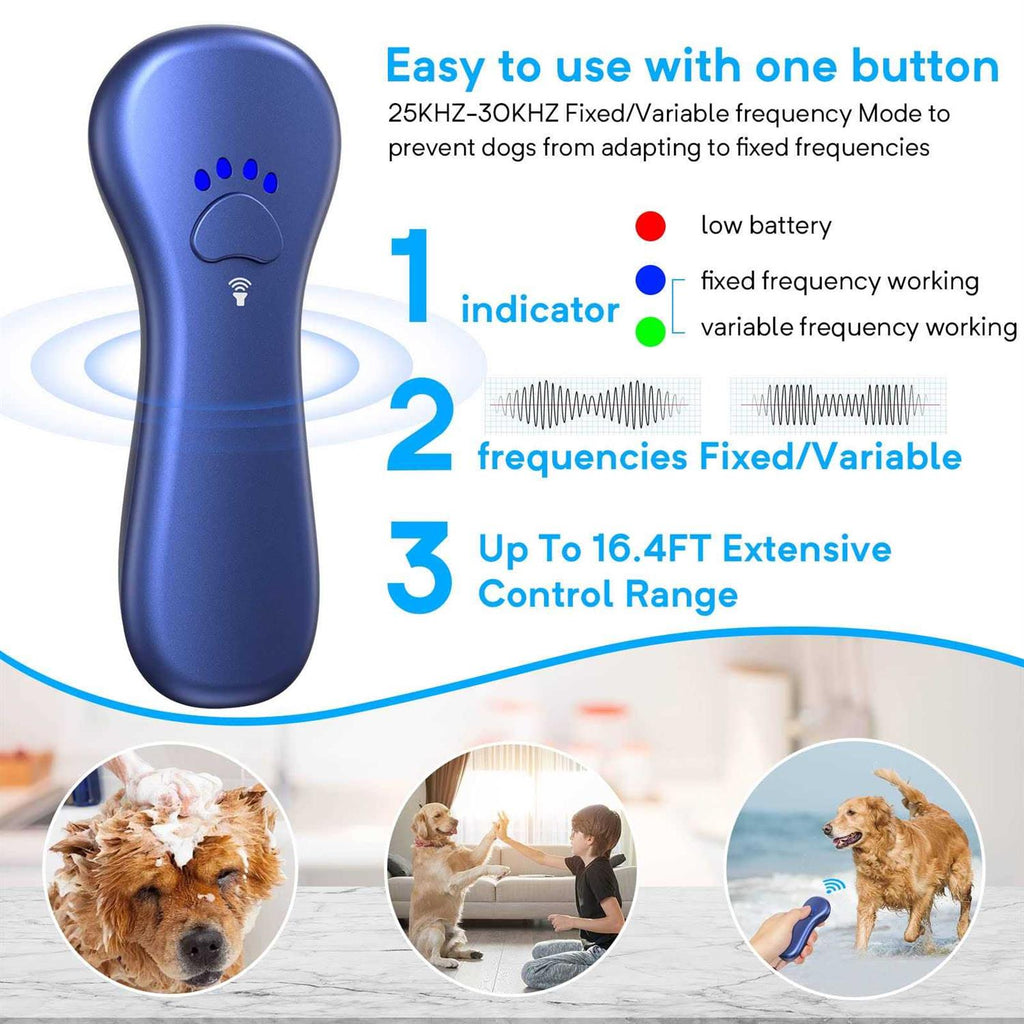 Anti Barking Device Rechargeable Ultrasonic Dog Bark Deterrent 16.4 Ft M60440