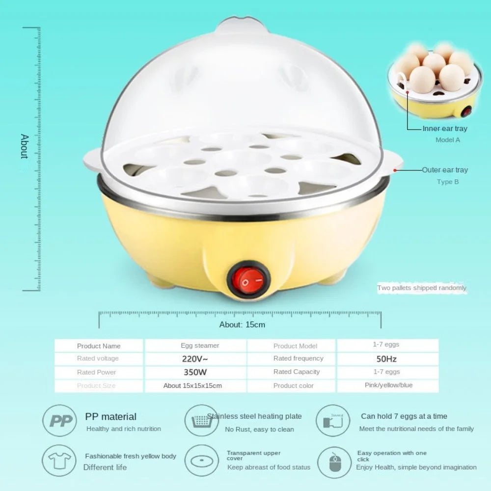 7 Eggs Auto-Off Egg Cooker Egg Steamer A20819