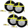 Car Carrier Tire Holder Basket Straps with Swivel Hooks & Ratchet D59334