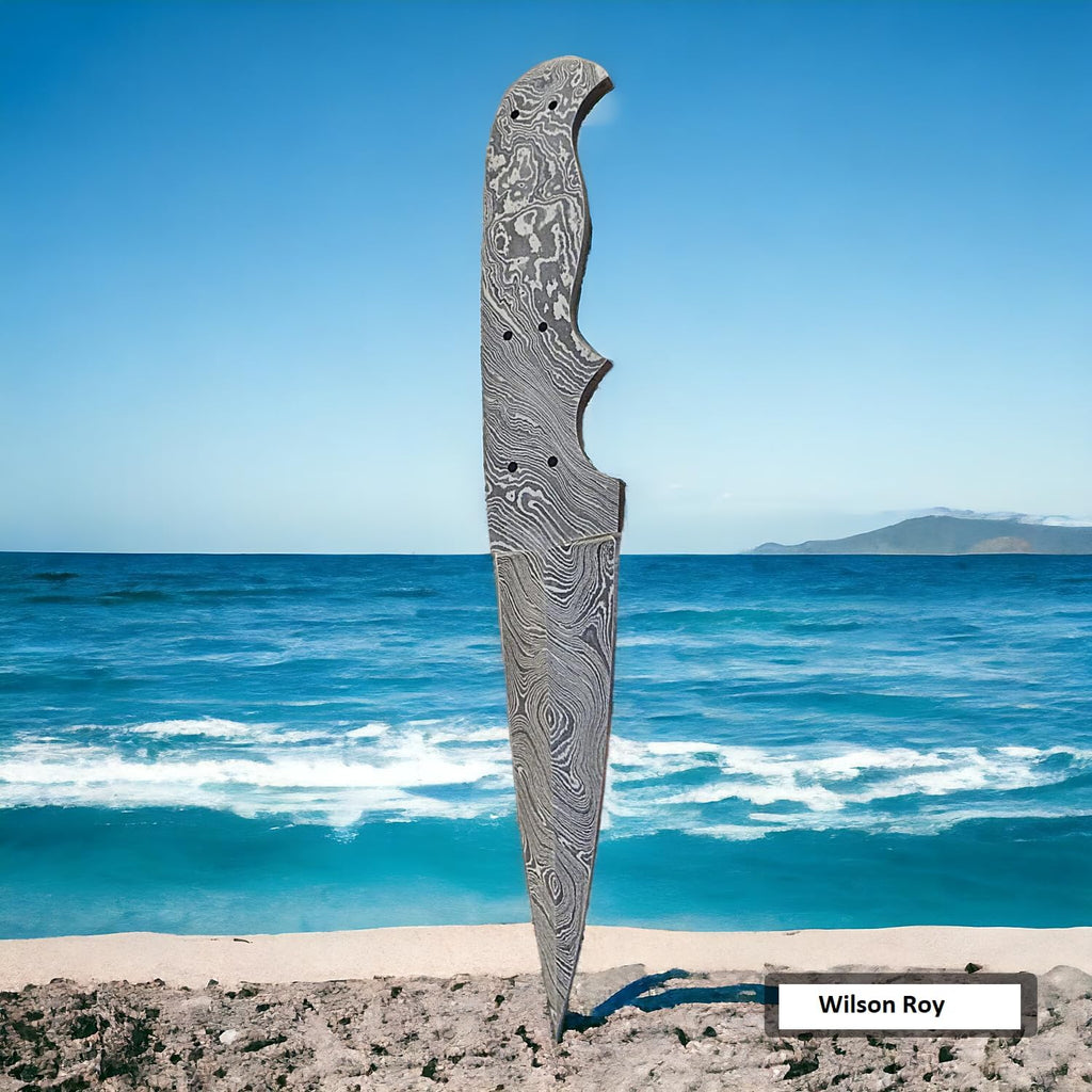 Damascus steel Full Tang Blank Blade Knife P189236
