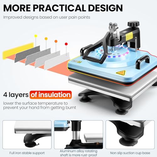 15"x12" 8 in 1 Swing Away Heat Press Machine D148