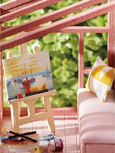 Wooden DIY Dollhouse Kit, 1:32 Scale Miniature with Furniture, Dust Proof Cover E83938