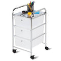 3 Drawer Plastic Storage Cart on Wheels S387