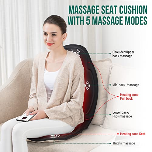 Vibration Back Massager with Heat, Massage Seat Cushion A912639