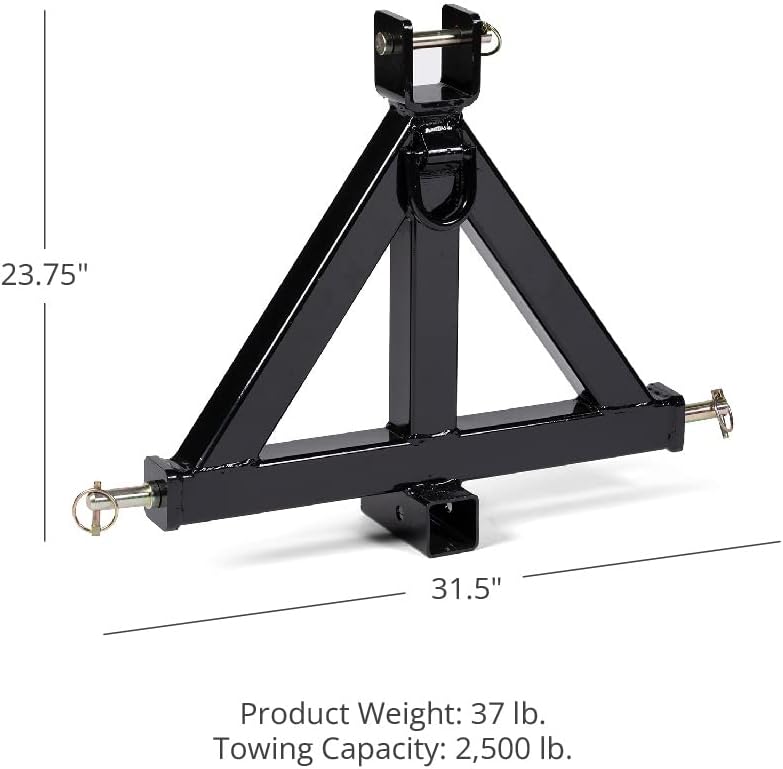 Heavy Duty 3 Point 2 Receiver Trailer Hitch Category 1 Tractor Tow Drawbar K684