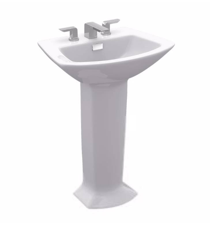 Colonial White Pedestal Lavatory with Single Faucet Hole T55543