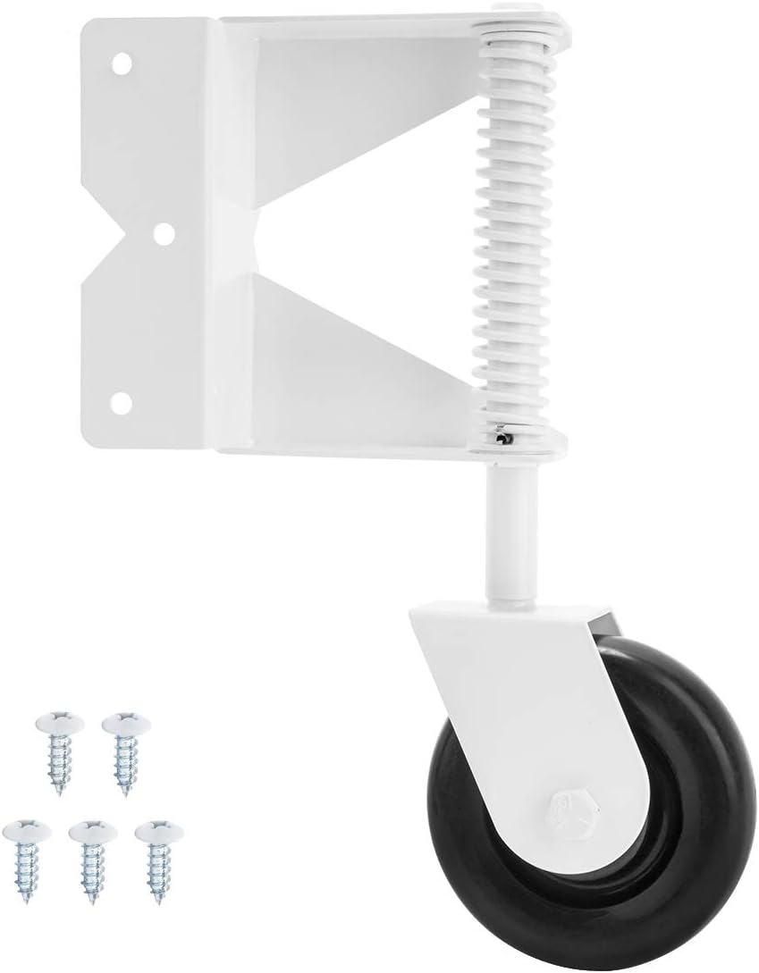White Spring Loaded Gate Caster H5264