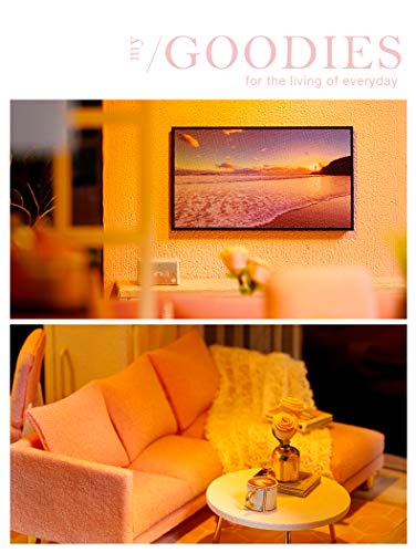 Wooden DIY Dollhouse Kit, 1:32 Scale Miniature with Furniture, Dust Proof Cover E83938