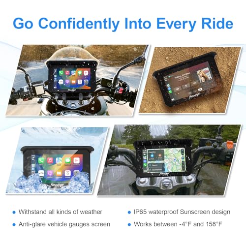 5" Waterproof Touch Screen Motorcycle Carplay Android Auto R78707