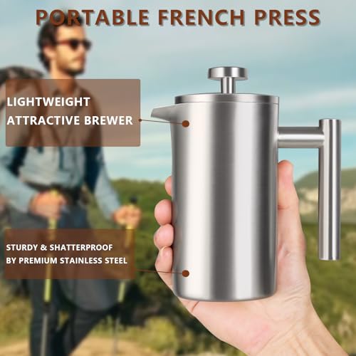 12 OZ Stainless Steel French Press Coffee Maker E5012