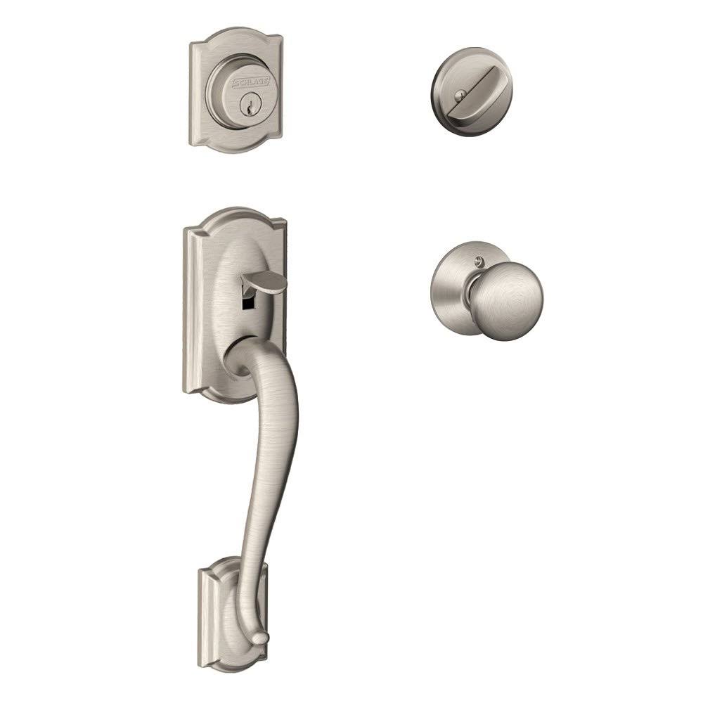 Satin Nickel Single Cylinder Handleset with Knob O113