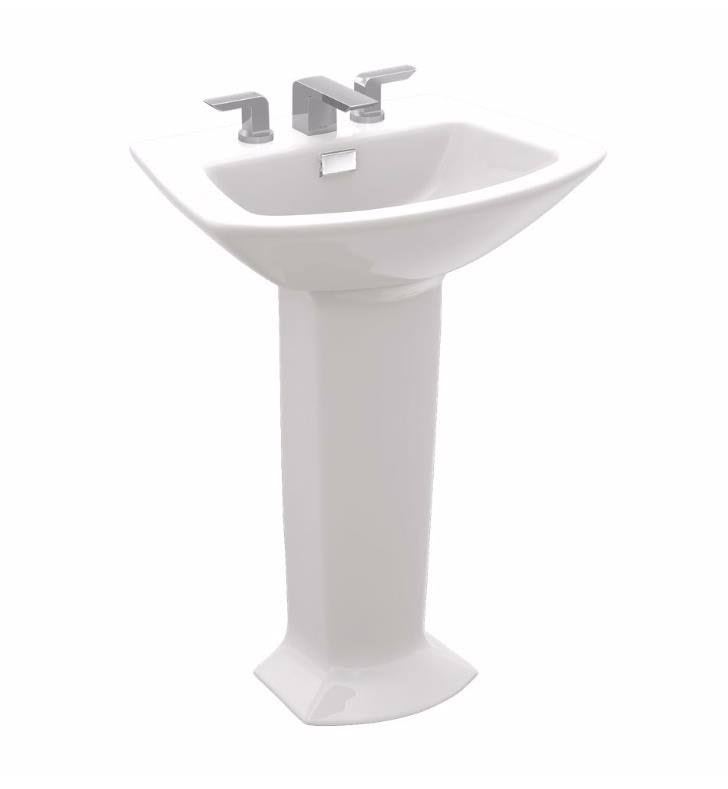 Colonial White Pedestal Lavatory with Single Faucet Hole T55543