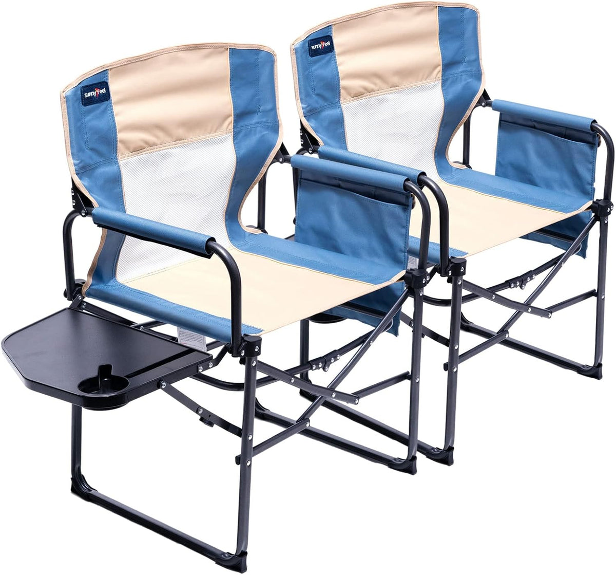 Oversized Heavy Duty Folding Camping Chair with Side Table O529199