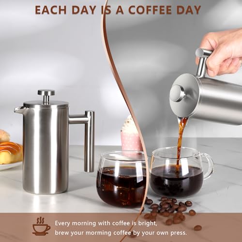 12 OZ Stainless Steel French Press Coffee Maker E5012