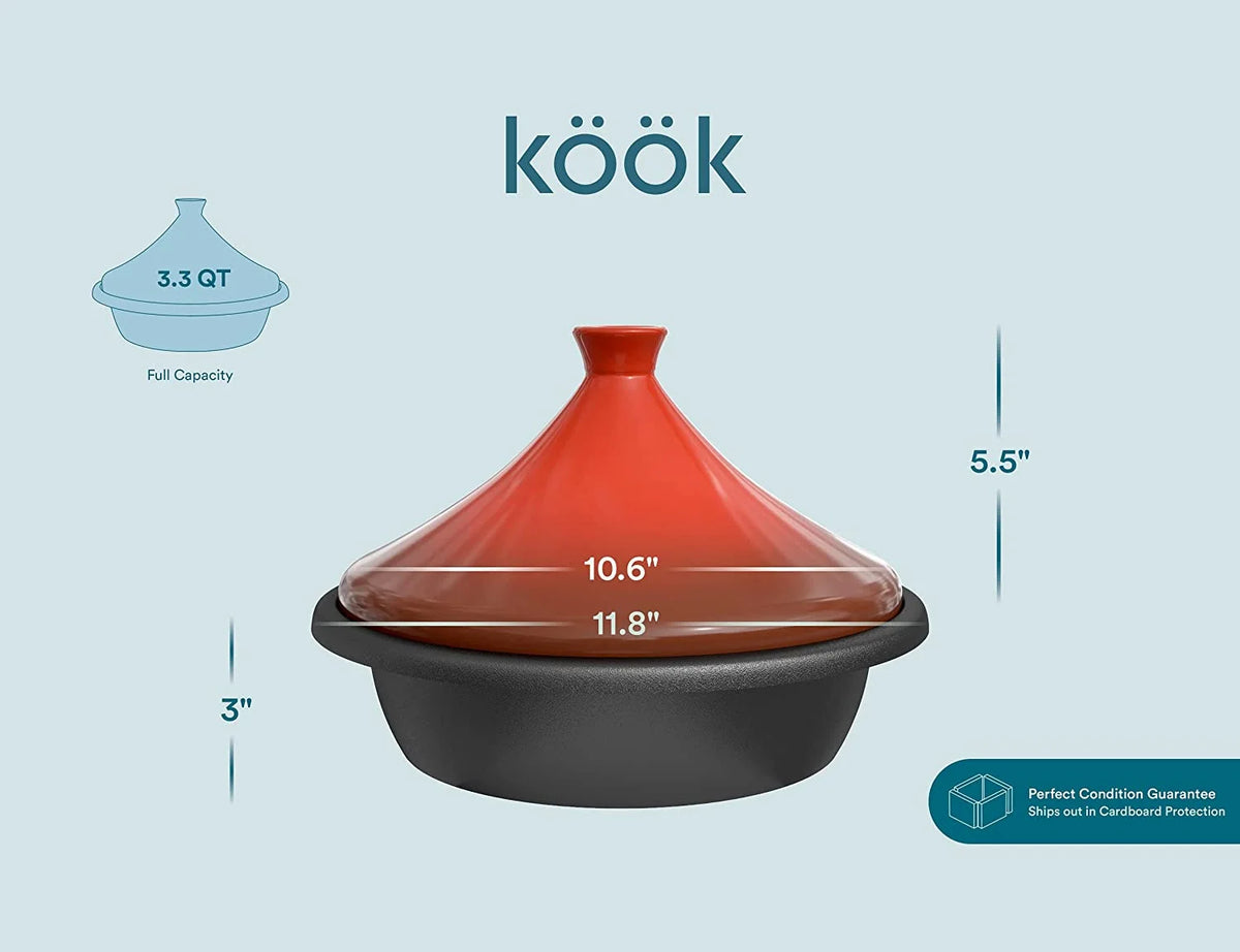 3.3 QT Enameled Cast Iron Tagine with Ceramic Lid I9319