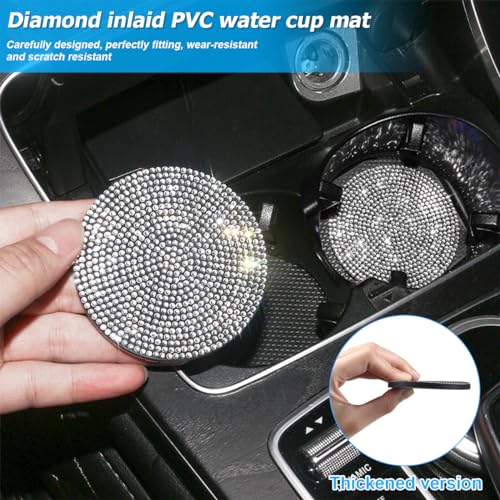27PCS Bling Car Accessories Set with Reinestone Crystal Steering Wheel Cover X6119