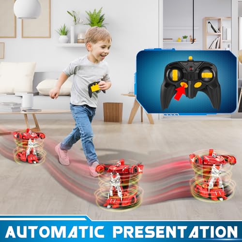 2.4Ghz 1:18 Scale Transforming Police Car Toy with Flashing Light H184029
