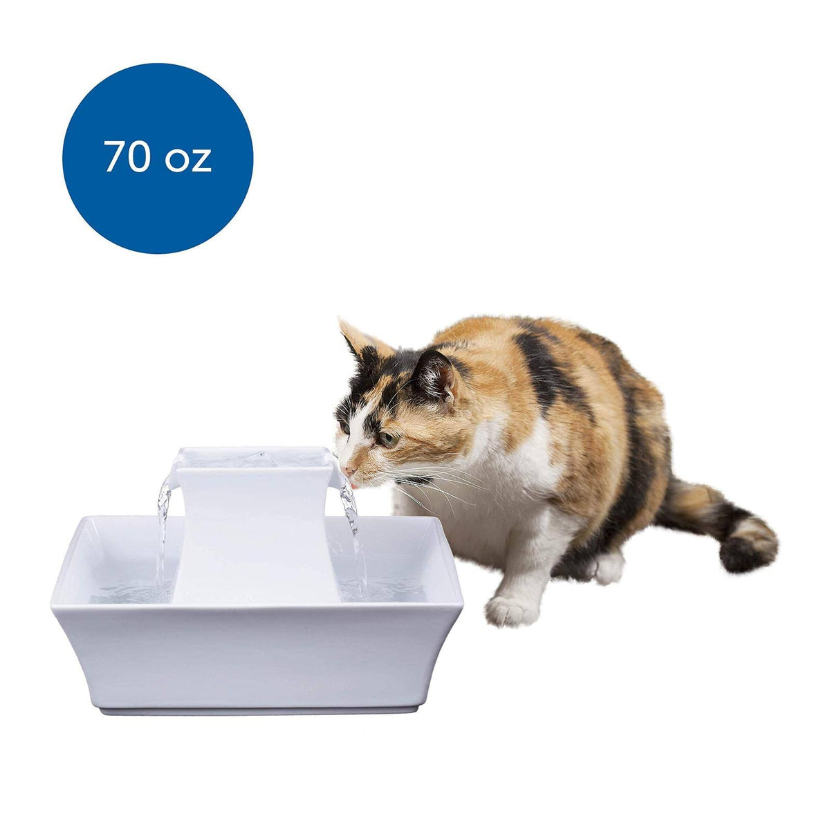 Ceramic Dog and Cat Water Fountain White 70 oz I125
