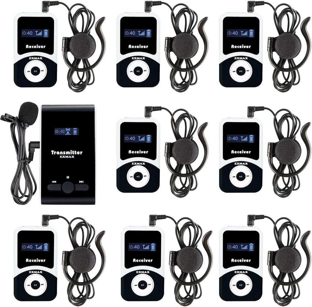 Wireless Tour Guide System Microphone Earphone Headset (1 Transmitter 10 Receivers) Y9801