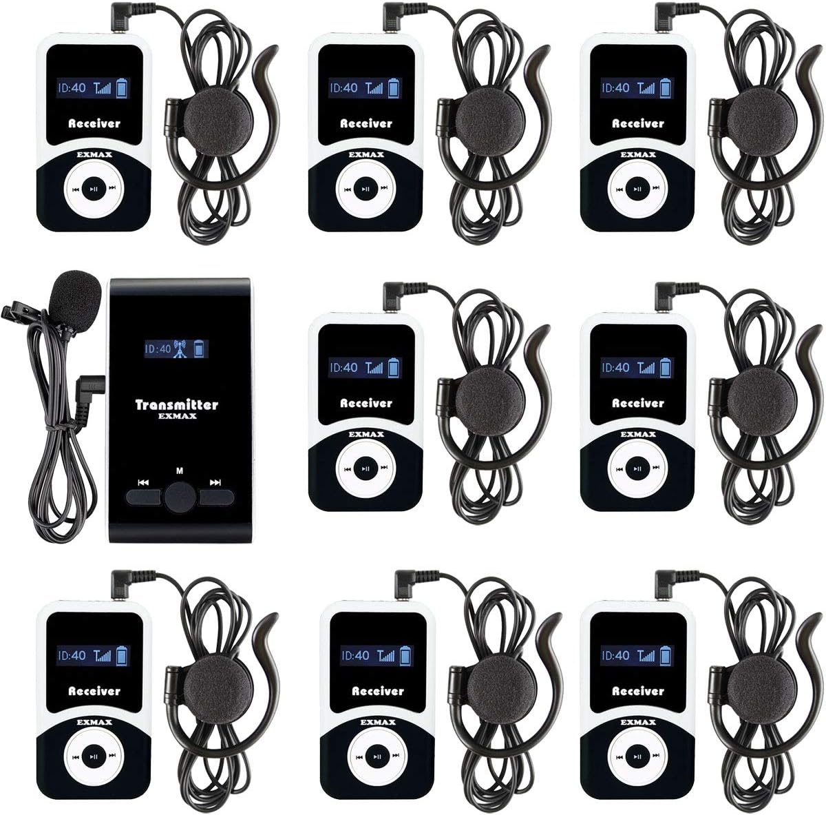 Wireless Tour Guide System Microphone Earphone Headset (1 Transmitter 10 Receivers) Y9801