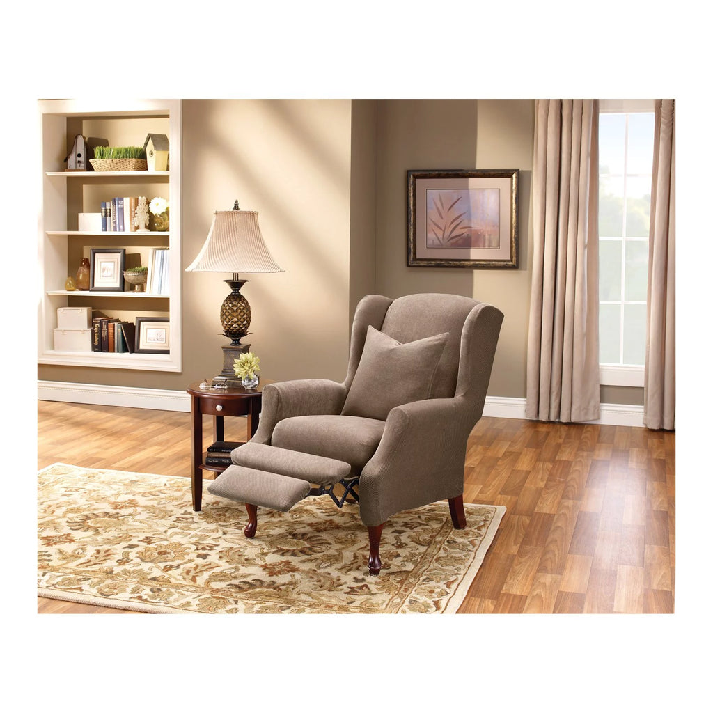 Taupe Two-Piece Wing Recliner Cover A33389
