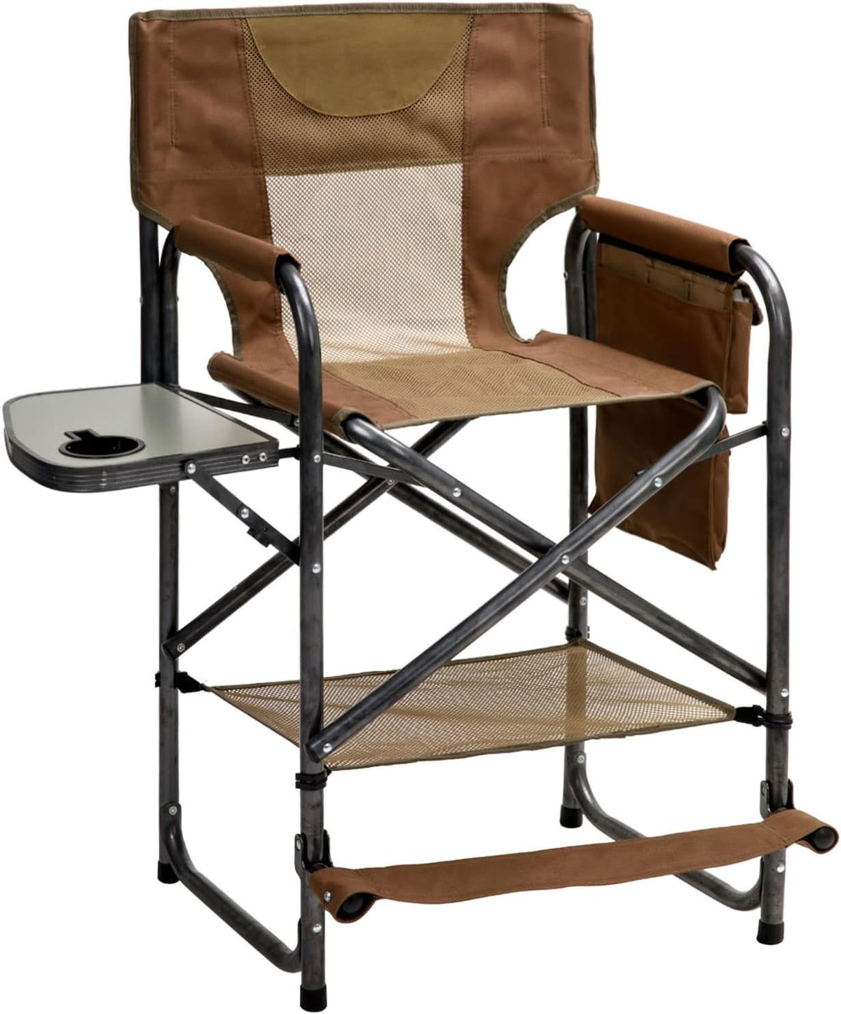 Oversized Heavy Duty Folding Camping Chair with Side Table O529199