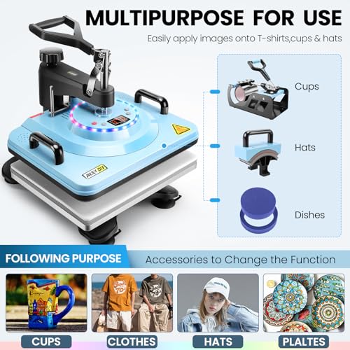 15"x12" 8 in 1 Swing Away Heat Press Machine D148