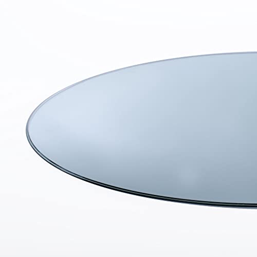 36 Inch Round 3/4 Inch Thick Clear Tempered Glass Table Top with Flat Polished Edge E69747