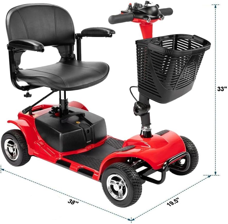 Red Compact Heavy Duty Mobility Scooter T548462
