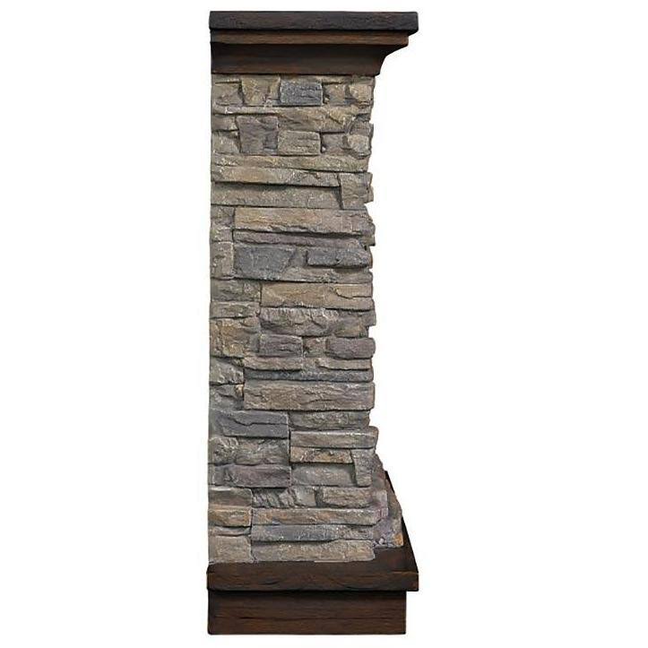 Smoky Gray Stone Electric Fireplace Wall Mantel Z131101
