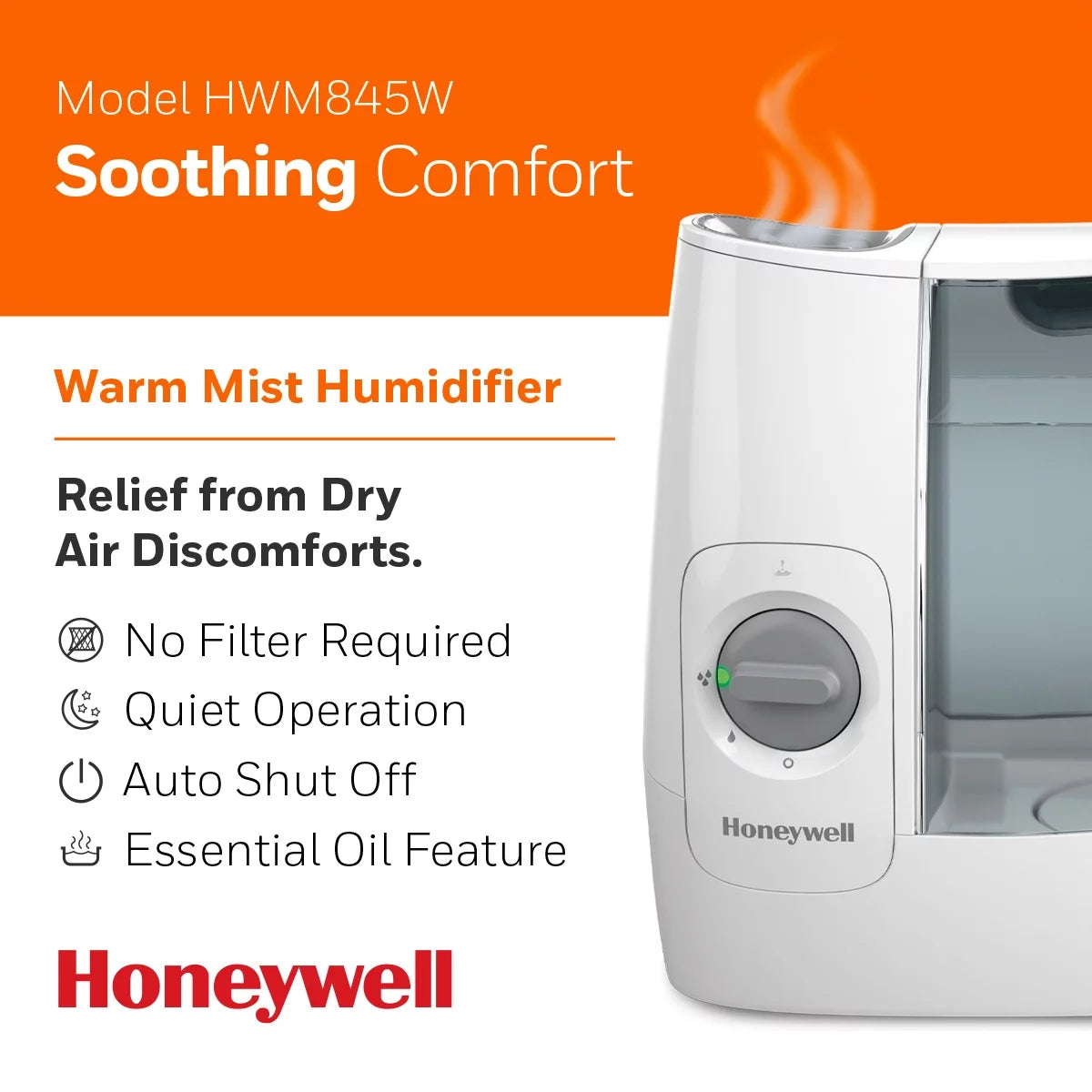 White 1 Gallon Warm Mist Humidifier A13260