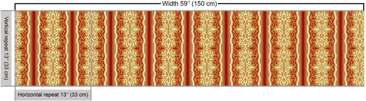 Orient Fabric by The Yard, Ruby Pale Coffee Cream Decorative Fabric M58694
