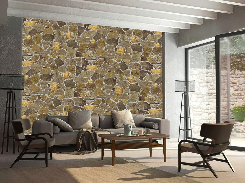 Brown Faux Stone PVC 3D Wall Panel, 3.2 ft X 2.1 ft I265