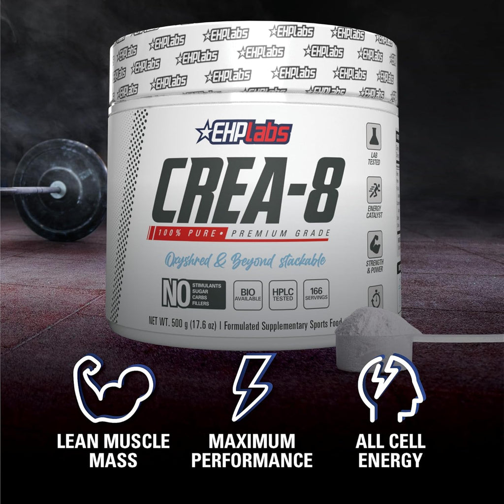 Creatine Monohydrate Powder, Unflavored - 100 Servings (500g) Y97594