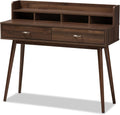 Walnut Brown 2-Drawer Desk B465