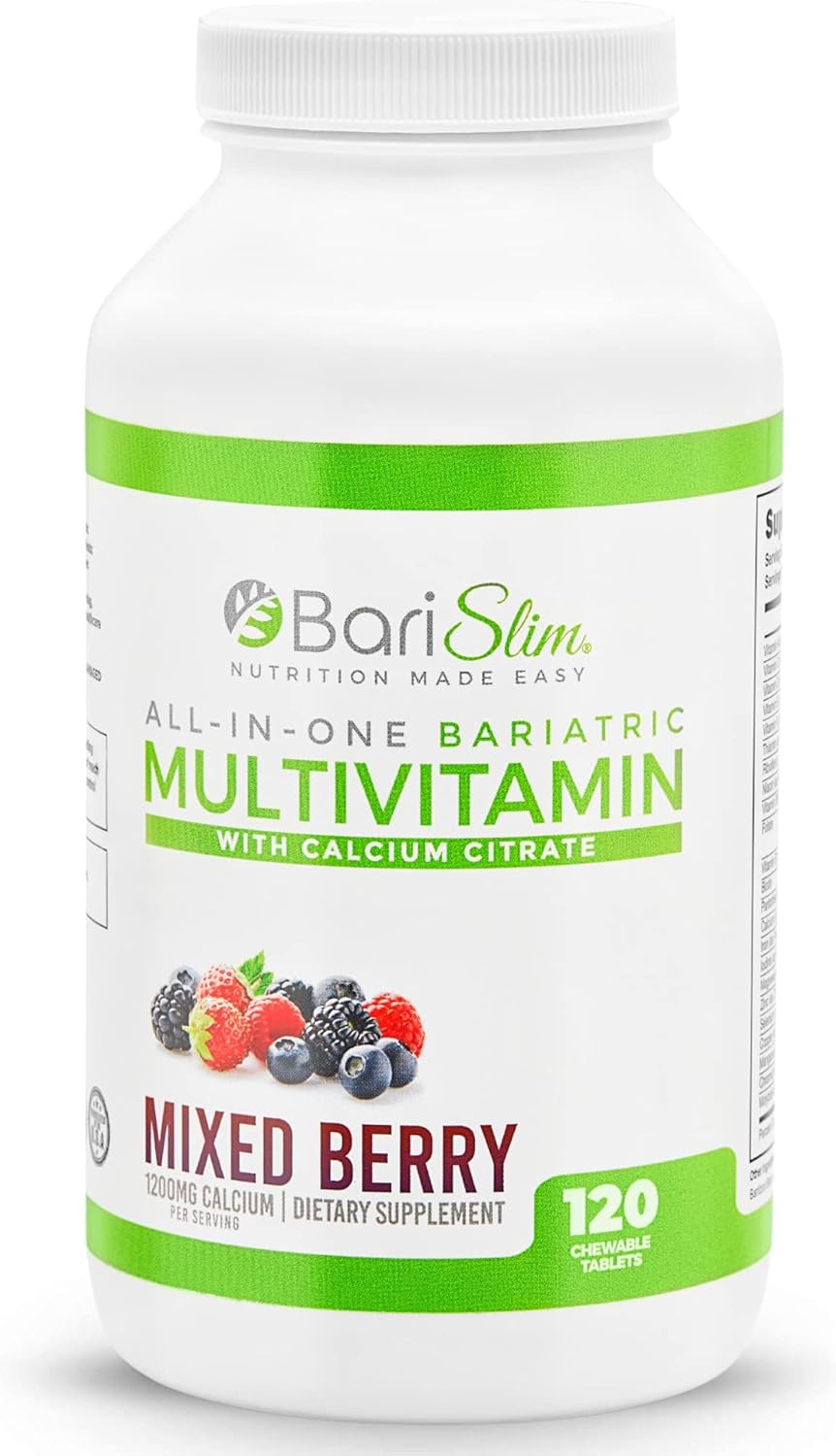 Bariatric Chewable Multivitamin Tablets with Calcium Citrate Mixed Berry 120 Count Q4985
