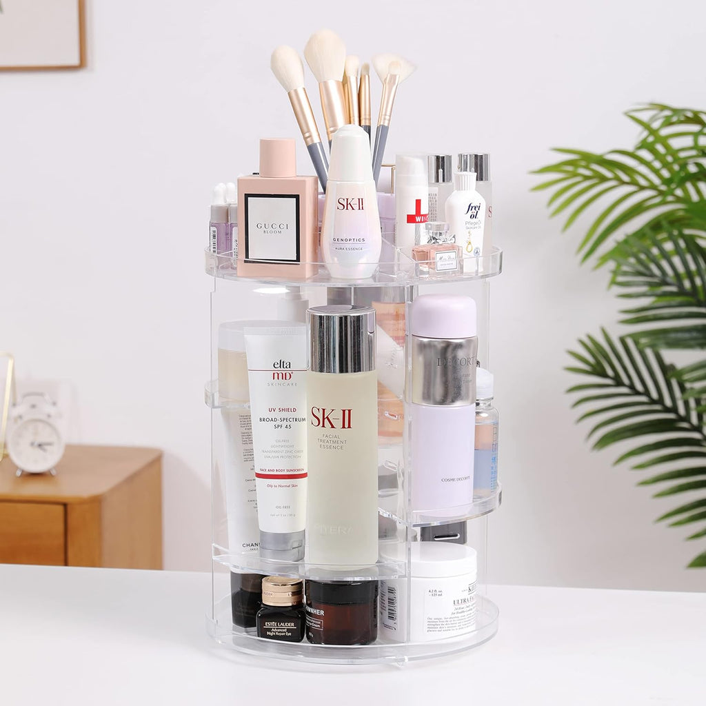 Clear Transparent 8 Layers Spinning Makeup Organizer H3893