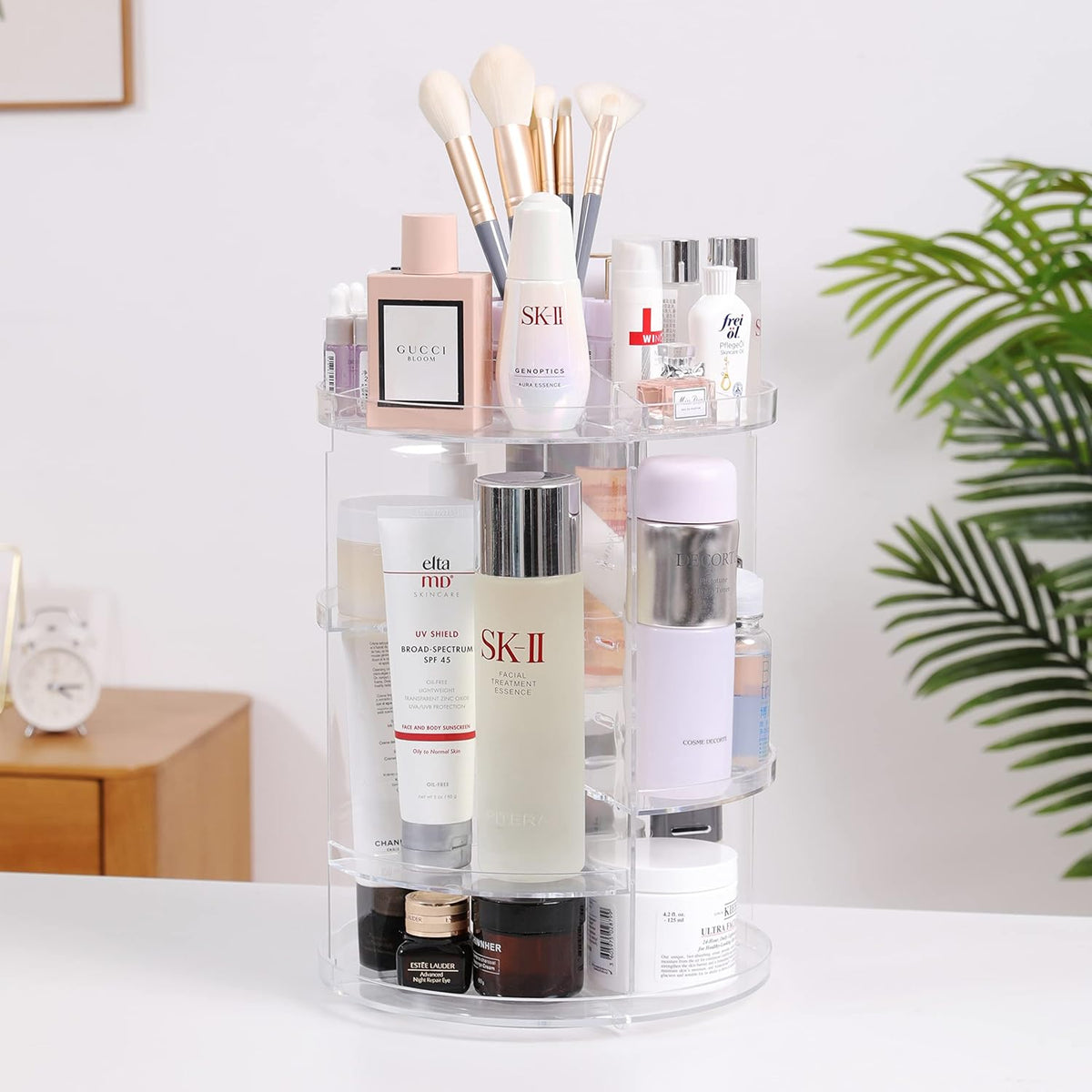 Clear Transparent 8 Layers Spinning Makeup Organizer H3893
