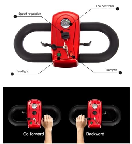 Red Foldable 4 Wheel Mobility Scooter 400 lbs 250W with Basket S386