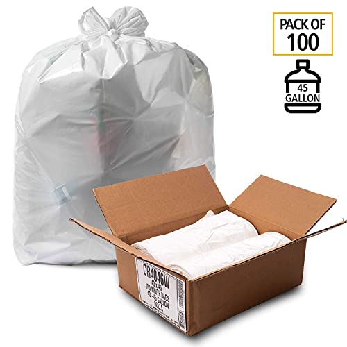 4 Gallon 0.5 Mil White Trash Bags Q421527