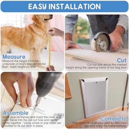 Weatherproof Aluminum Pet Door with Double Panels X994