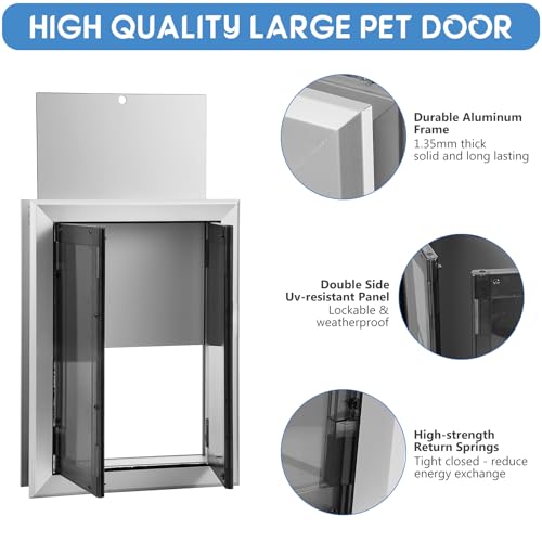 Weatherproof Aluminum Pet Door with Double Panels X994