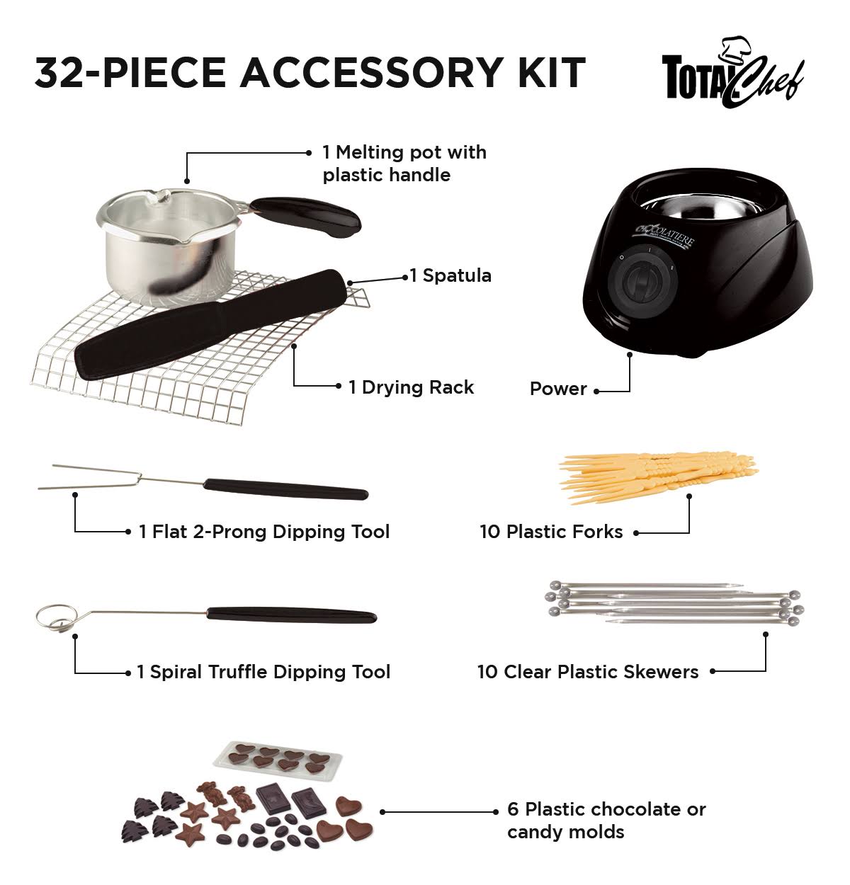 Black Chocolatiere Mini Fondue Pot and Candy-Maker D855