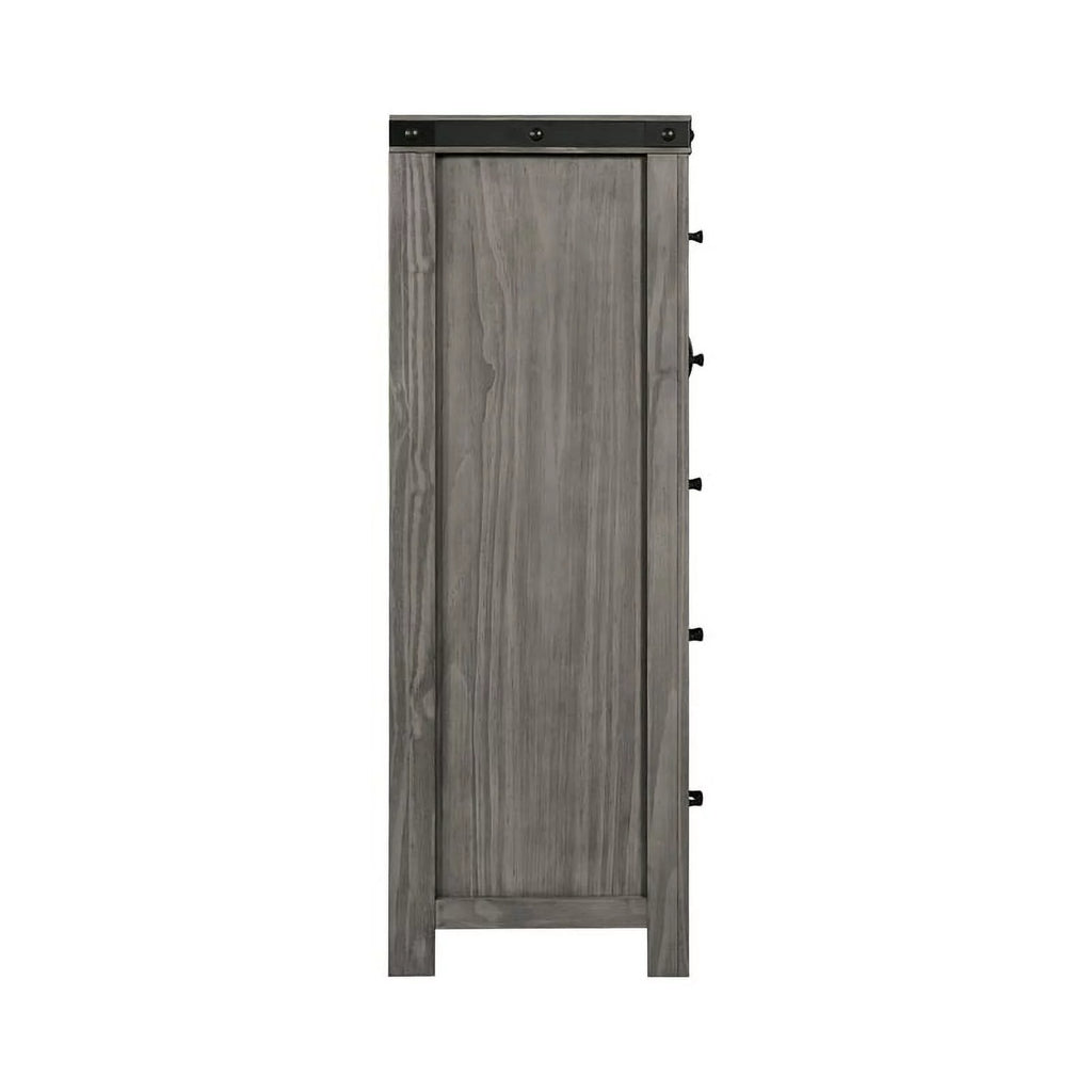 Gray Solid Wood 5-Drawer Chest V834303