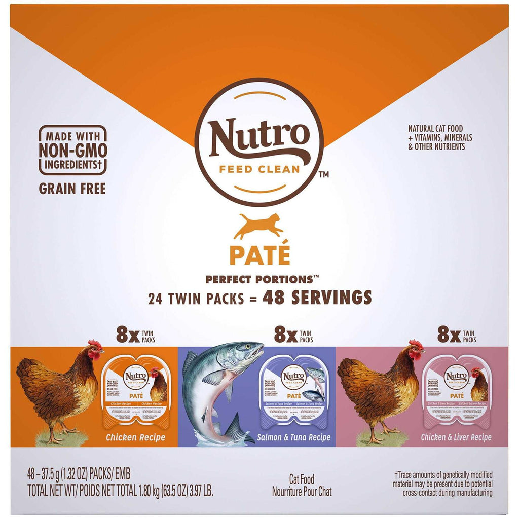 Grain Free Chicken Salmon Tuna Liver Wet Cat Food Pate Variety Pack Q44709