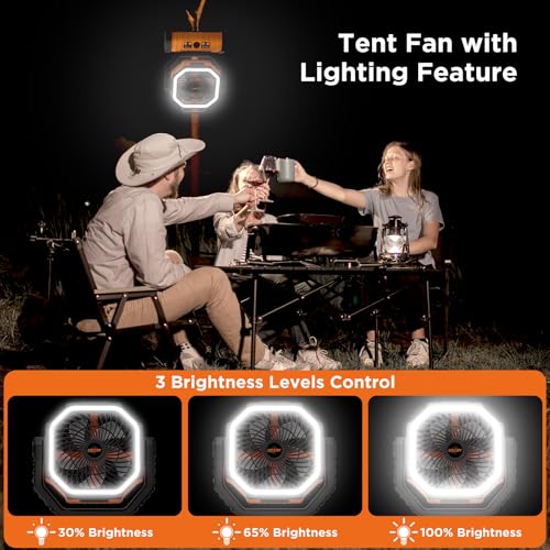 20000mAh Rechargeable Camping Fan with LED Lantern U8026