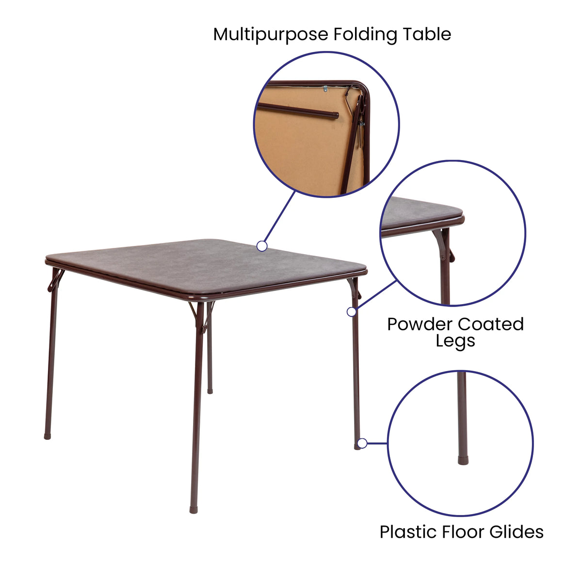 Brown Folding Card Table A8627