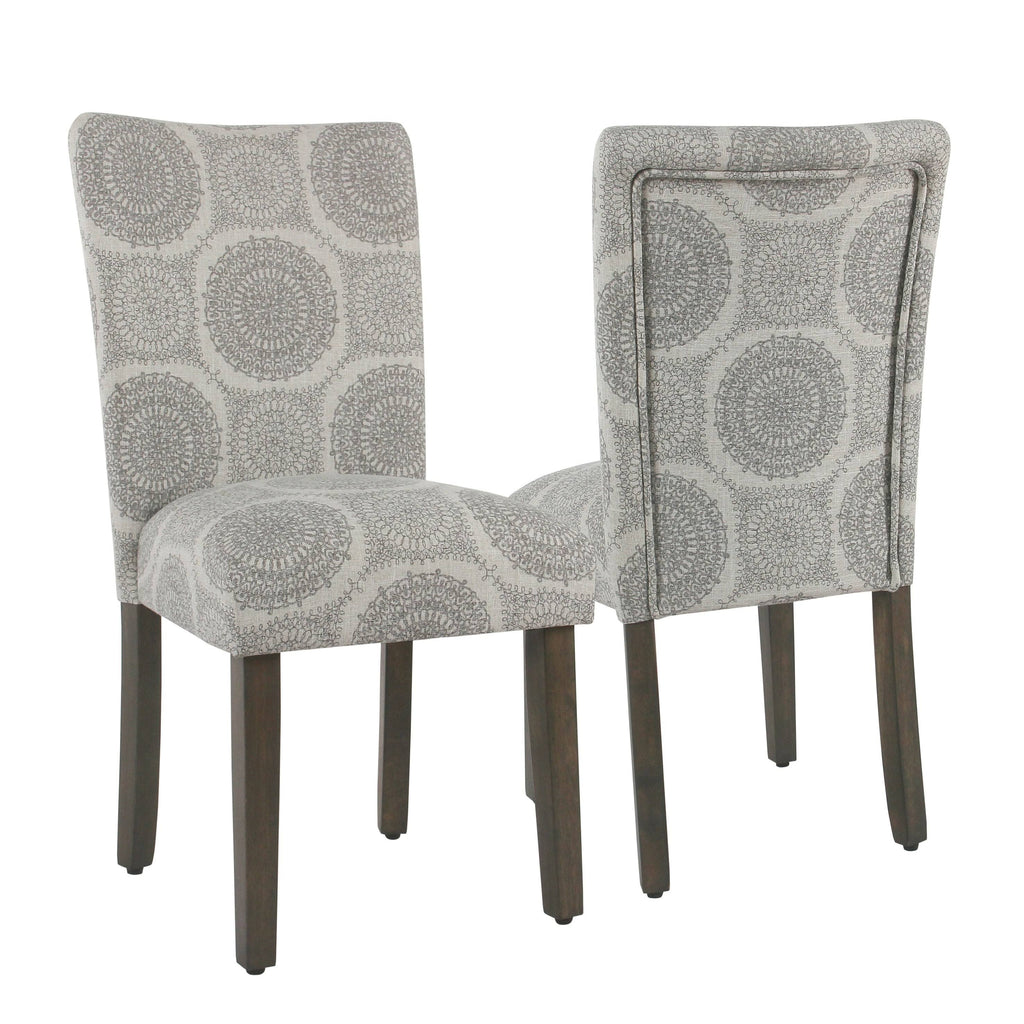 Gray Medallion Parsons Dining Chair (Set of 2) Y8341